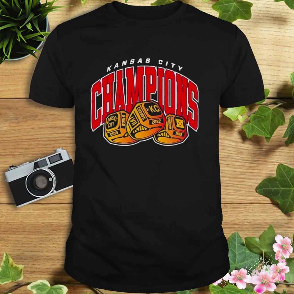 KC Chiefs 3X Champions Rings IV, LIV, LVII Shirt