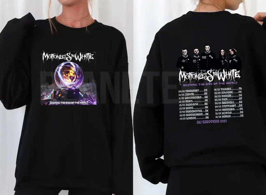 2023 Motionless In White Scoring The End Of The World Uk Europe Tour Shirt