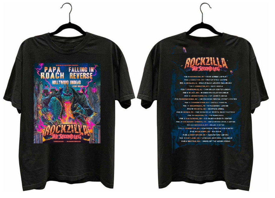 Rock Papa Roach Falling In Reverse World Tour 2023 shirt