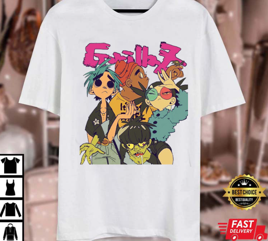 Gorillaz Alternative Rock Band T-Shirt - Store Shopping Online