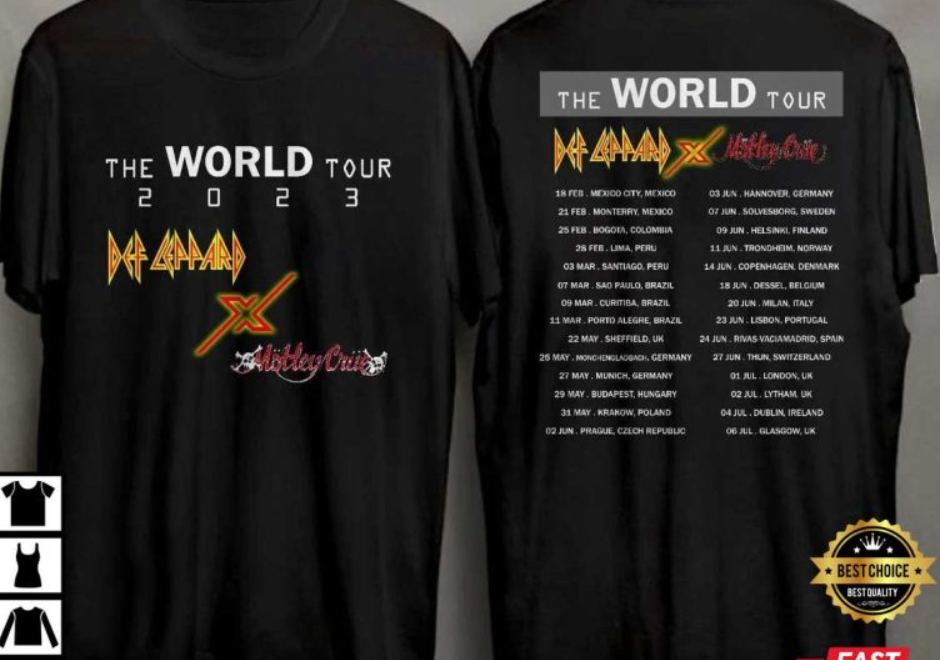 Def Leppard x Motley Crue World Tour 2023 T-Shirt