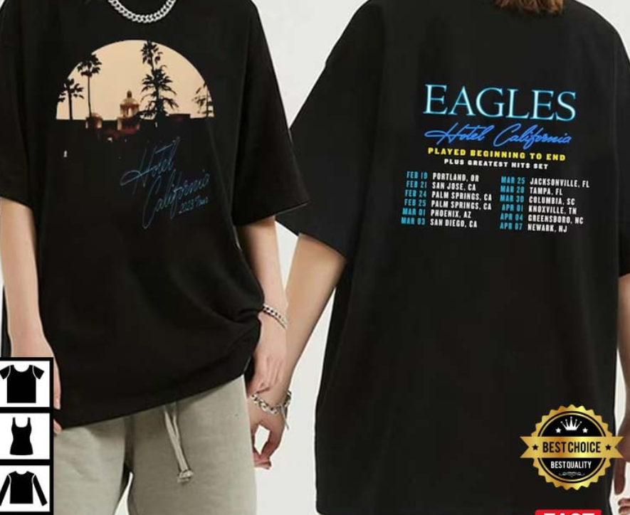 Eagles Hotel California Rock Tour 2023 T-Shirt