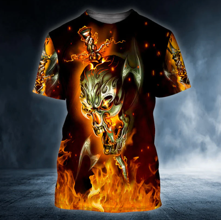 Electrical Flashover Skull 3D Printed T Shirt