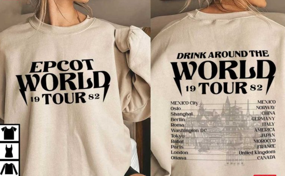 Epcot World Tour Drink Around The World Tour Disneyland Vacation T-Shirt