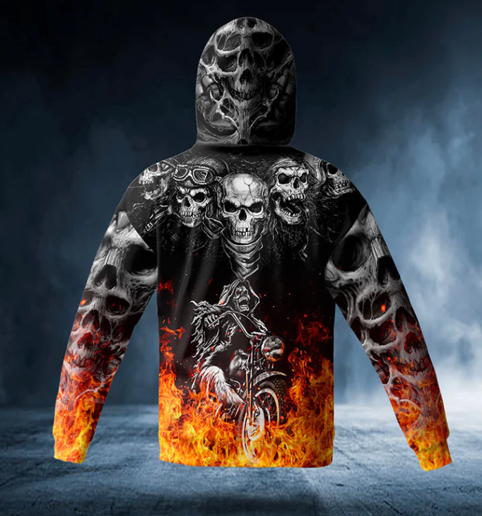 Five Ghost Riders Skull 3D Printed T Shirt