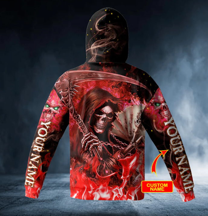 San Francisco 49ers King Skull 3D Hoodie All Over Printed - T