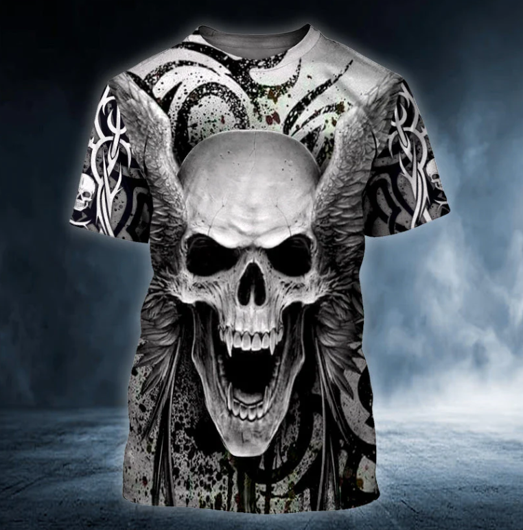 King Skull 3D Printed T Shirt
