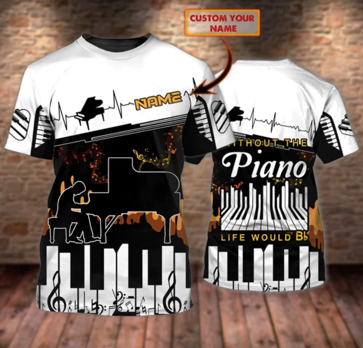 Personalized Piano Tshirt 3D Tshirt