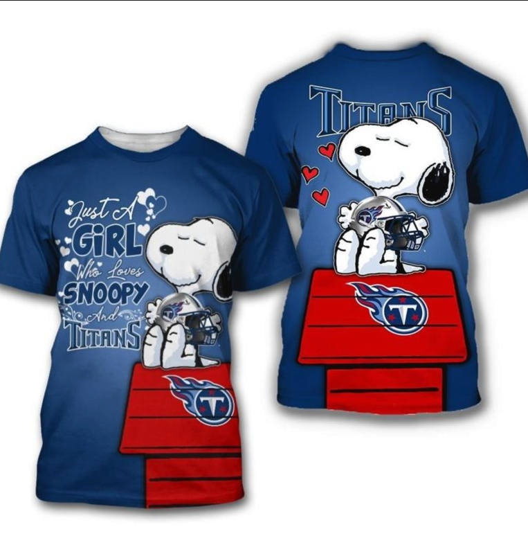 Tennessee Titans Cute Snoopy 3D T-Shirt
