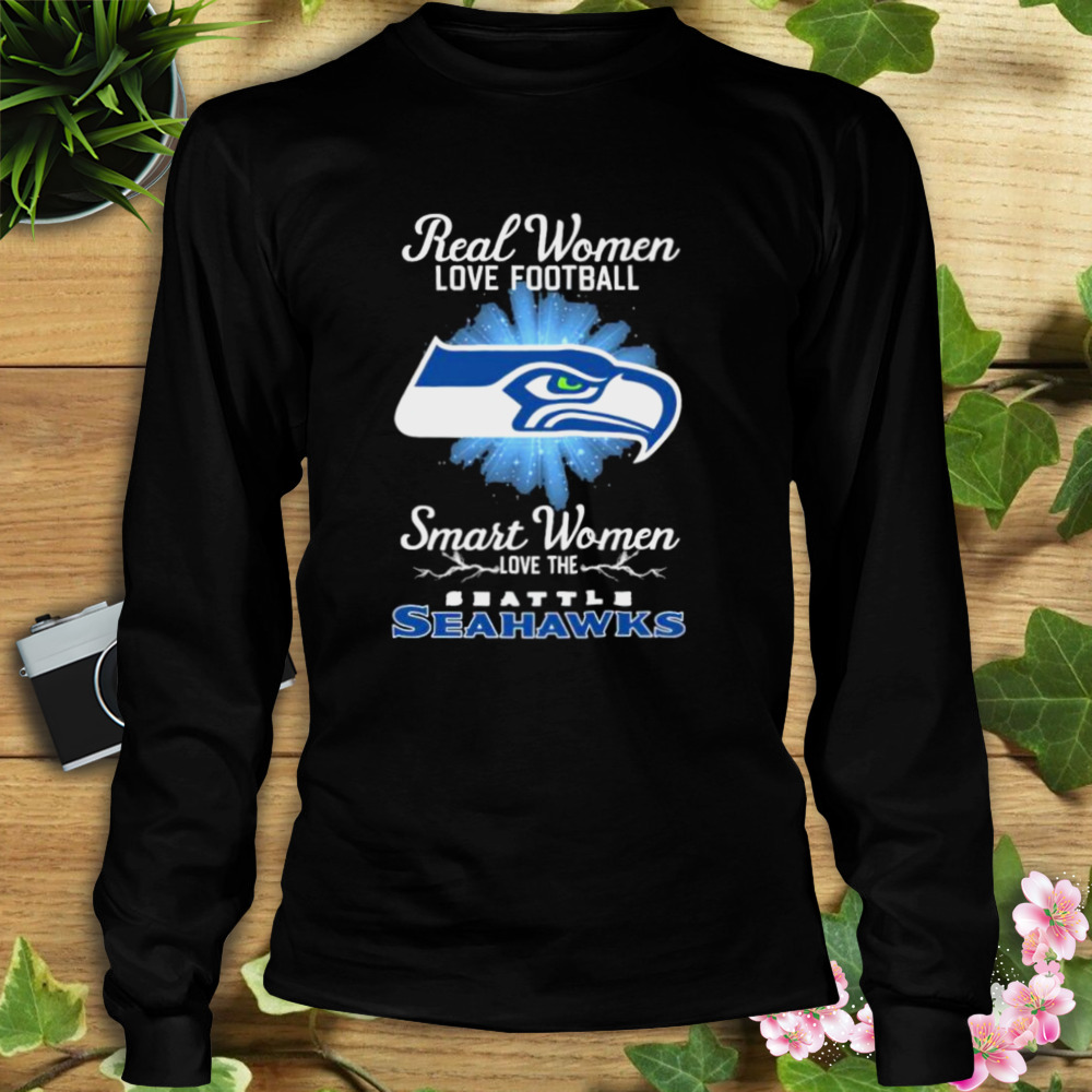 Real Women Love Football Smart Women Love The Seattle Seahawks 2023 Logo  Shirt