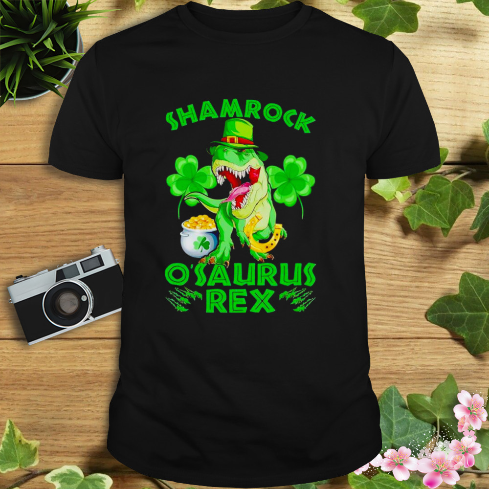 Shamrock T-Rex St Patricks day shirt