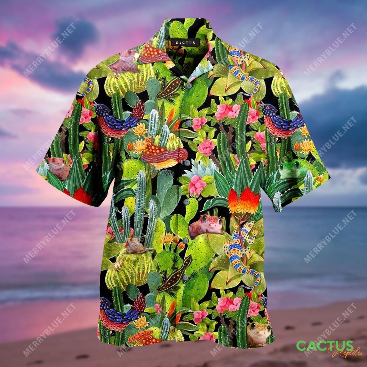 Amazing Cactus And Reptiles Aloha Hawaiian Shirt Colorful Short Sleeve Summer Beach Casual Shirt For Men And Women