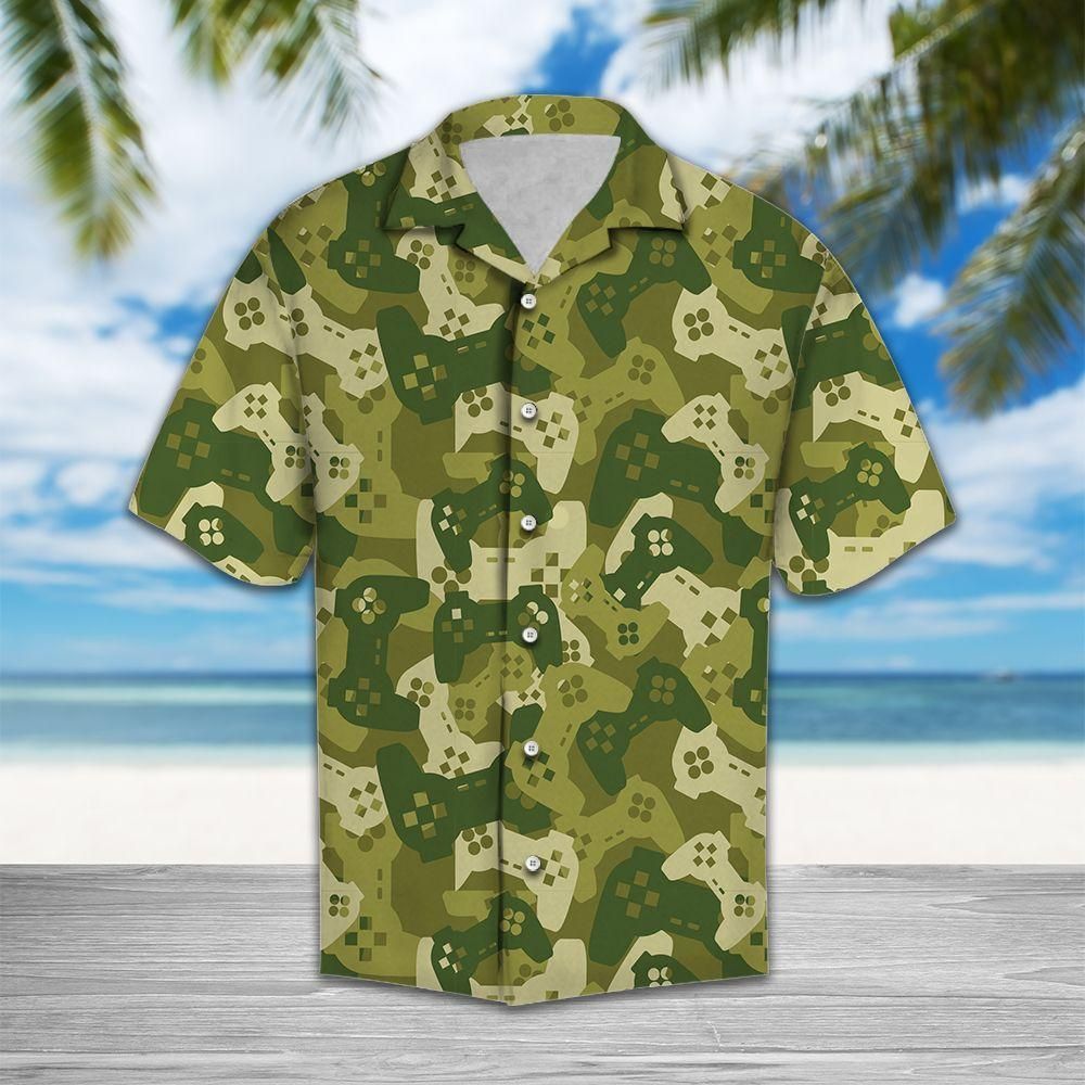 Amazing Camouflage Gaming Joysticks Aloha Hawaiian Shirt Colorful Short Sleeve Summer Beach Casual Shirt For Men And Women