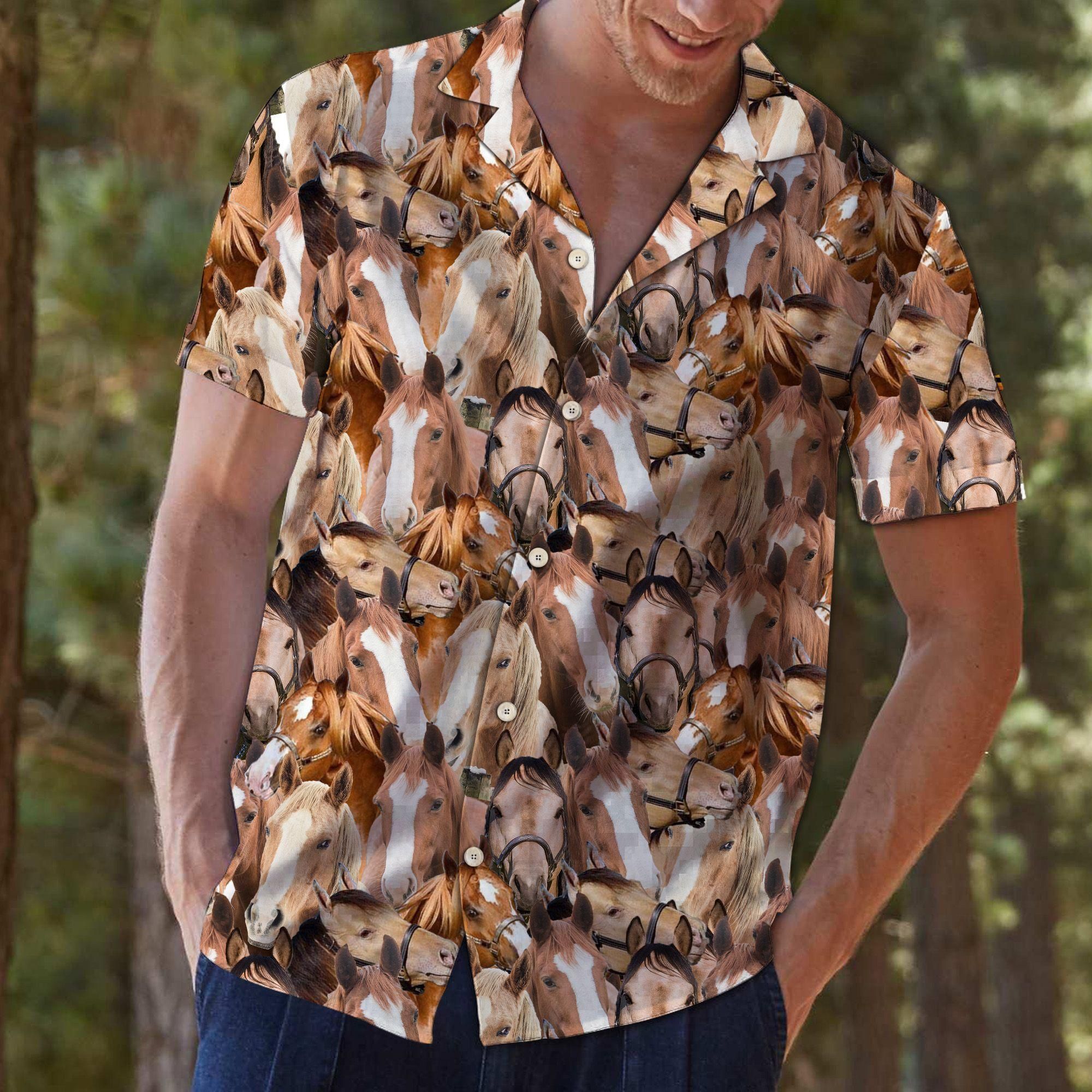 American Quarter Horse Aloha Hawaiian Shirt Colorful Short Sleeve Summer Beach Casual Shirt For Men And Women