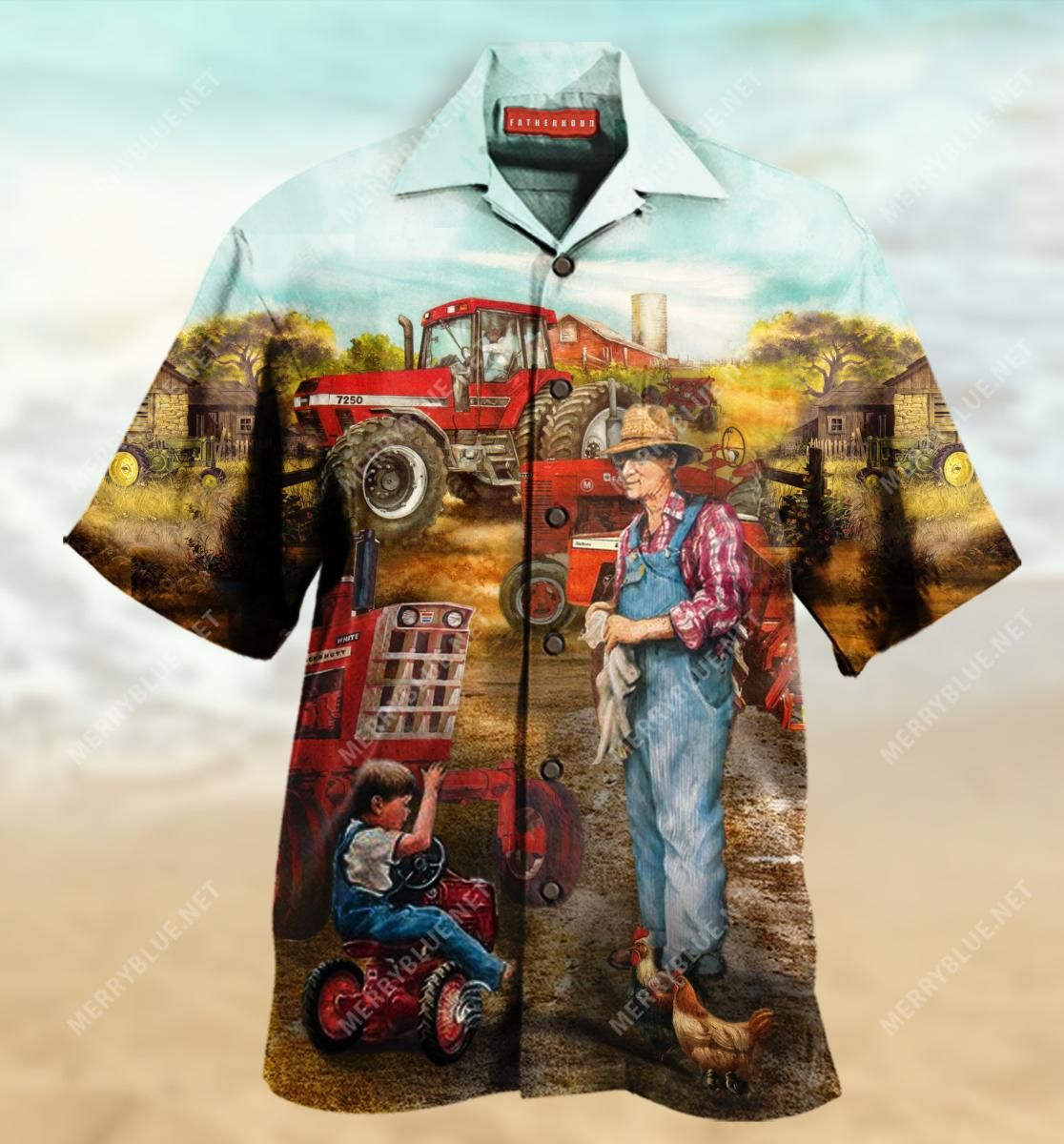 Awesome Fatherhood In Farm Aloha Hawaiian Shirt Colorful Short Sleeve Summer Beach Casual Shirt For Men And Women