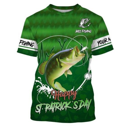 Bass Fishing Happy St Patrick's Day 3d Tshirt