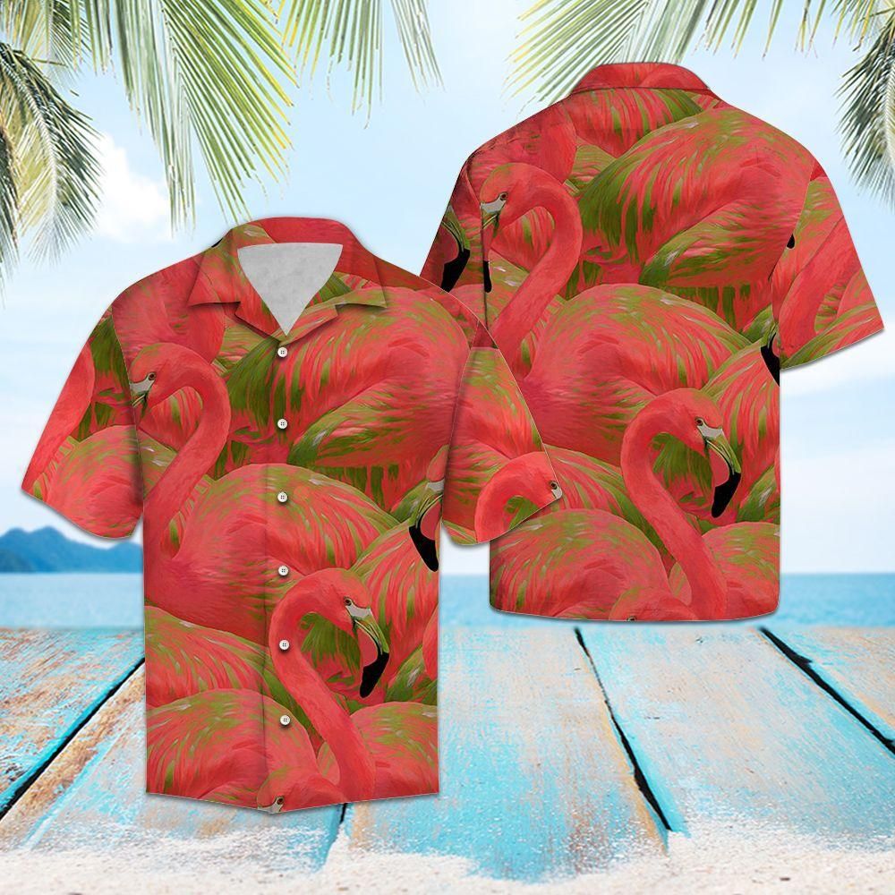 Colorful Flamingo Aloha Hawaiian Shirt Colorful Short Sleeve Summer Beach Casual Shirt For Men And Women