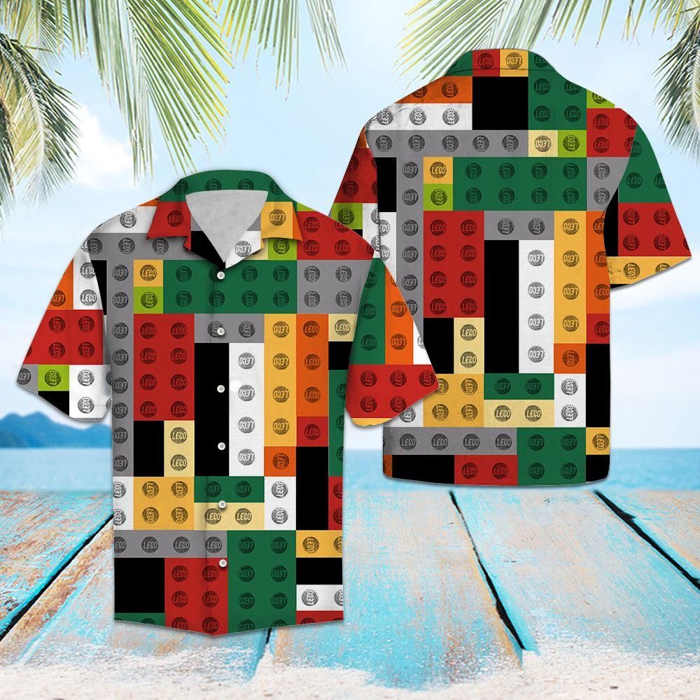 Colorful Pieces Lego Aloha Hawaiian Shirt Colorful Short Sleeve Summer Beach Casual Shirt For Men And Women