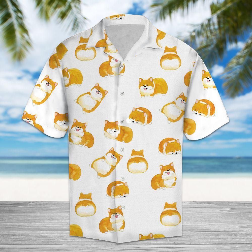 Cute Shiba Inu Aloha Hawaiian Shirt Colorful Short Sleeve Summer Beach Casual Shirt For Men And Women
