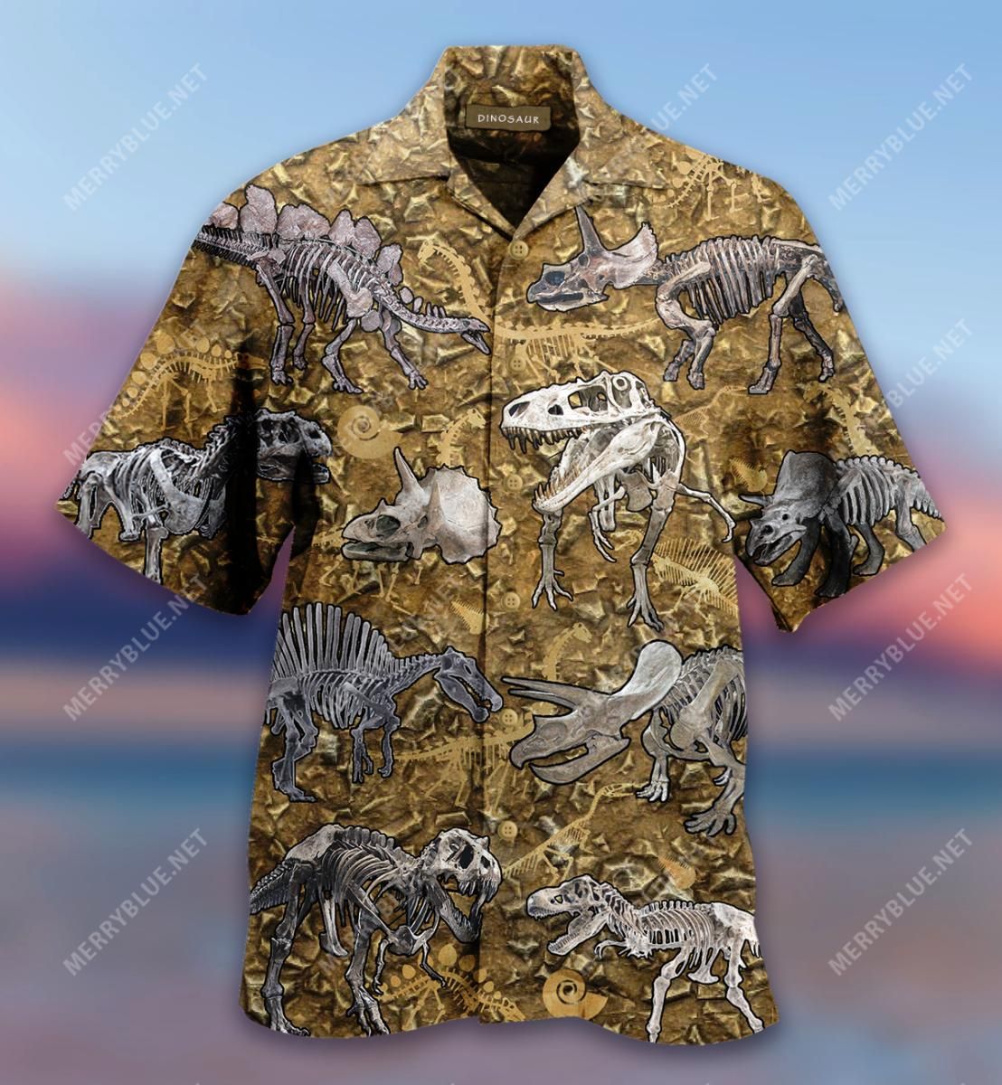 Dinosaur Fossil Archeology Aloha Hawaiian Shirt Colorful Short Sleeve Summer Beach Casual Shirt For Men And Women