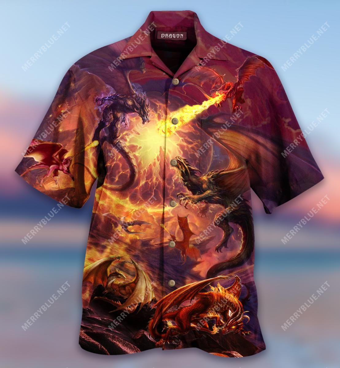 Dragons Try To Open The Door To Time Aloha Hawaiian Shirt Colorful Short Sleeve Summer Beach Casual Shirt For Men And Women