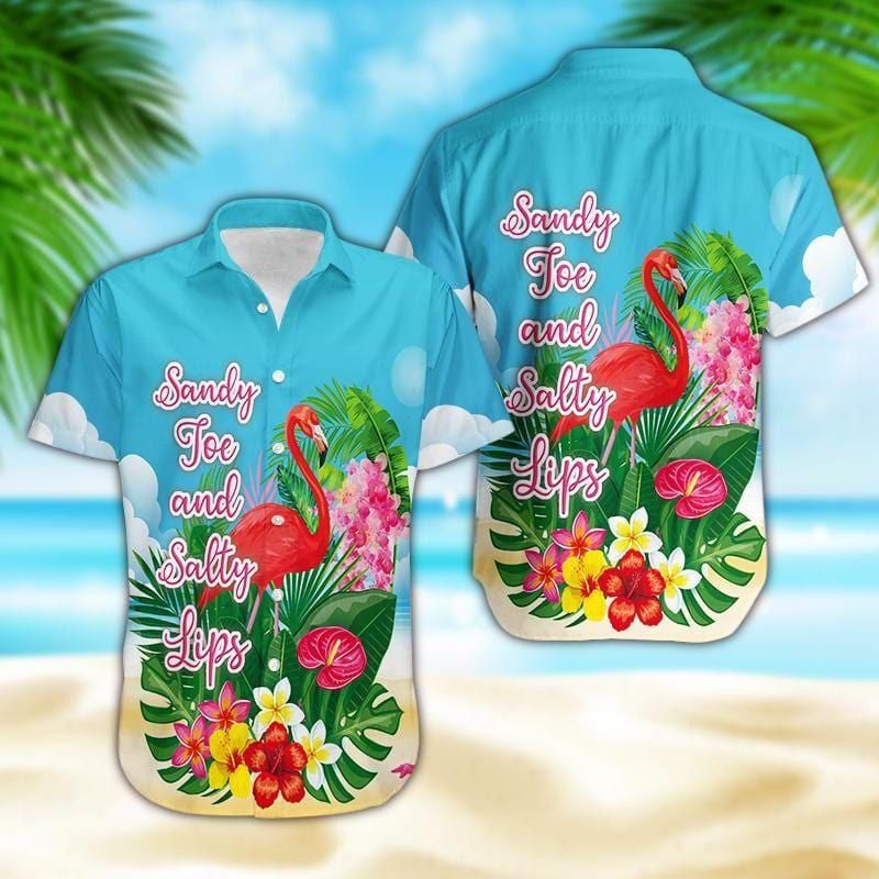 Flamingo Sandy Joe And Salty Lips Aloha Hawaiian Shirt Colorful Short Sleeve Summer Beach Casual Shirt For Men And Women