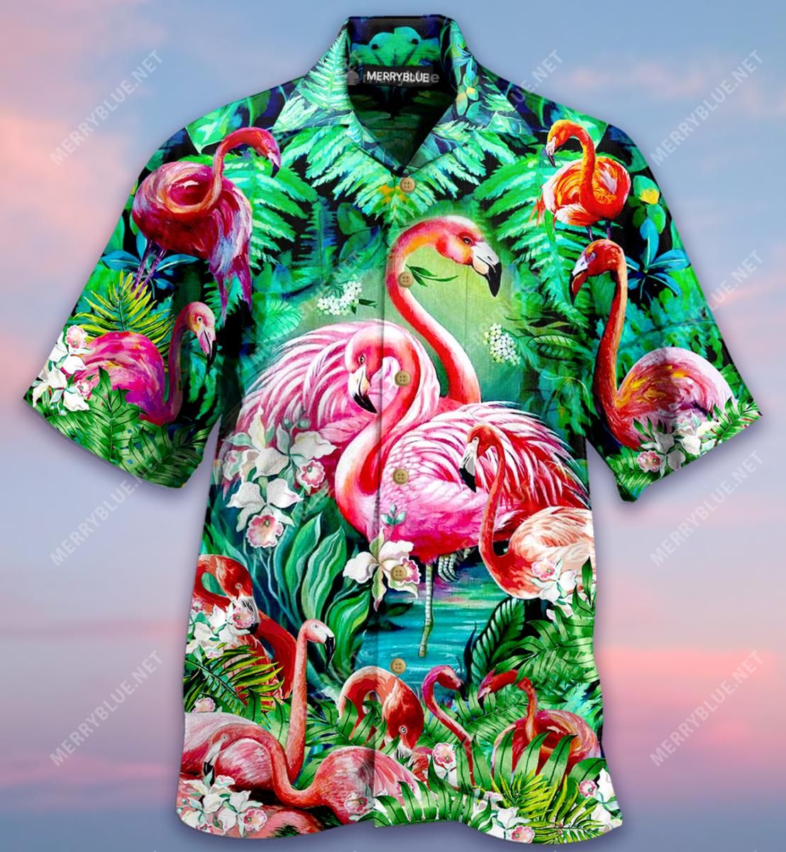 Flamingo Why Fit In When You Were Born To Stand Out Aloha Hawaiian Shirt Colorful Short Sleeve Summer Beach Casual Shirt For Men And Women