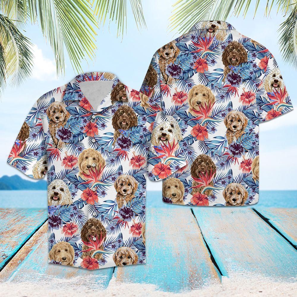 Goldendoodle Hibiscus Flower Aloha Hawaiian Shirt Colorful Short Sleeve Summer Beach Casual Shirt For Men And Women