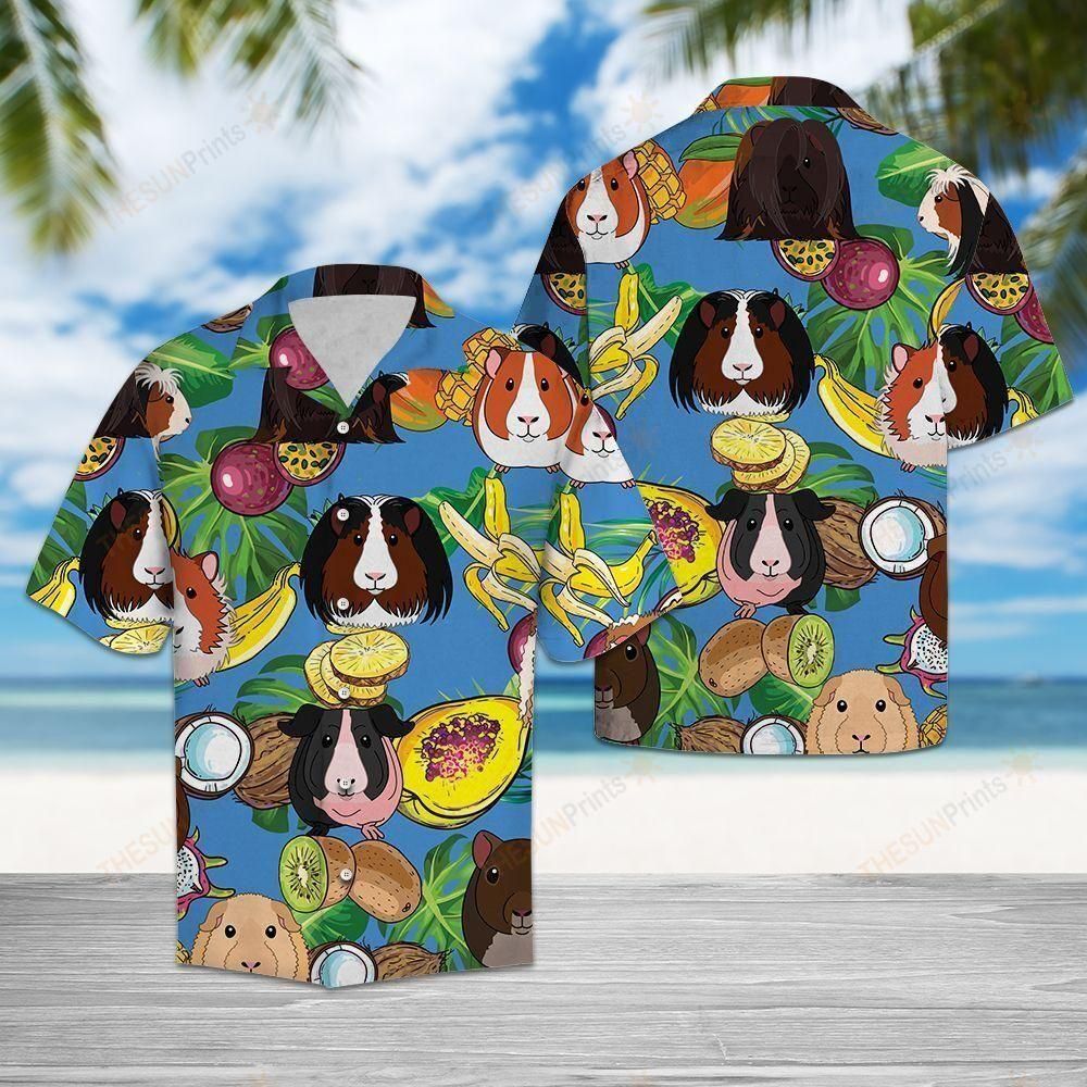 Guinea Pig Love Fruit Aloha Hawaiian Shirt Colorful Short Sleeve Summer Beach Casual Shirt For Men And Women
