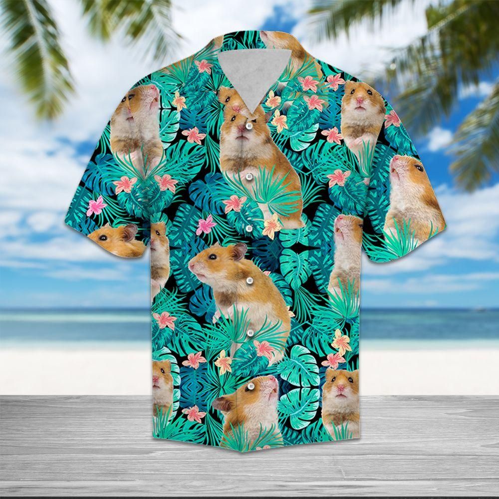 Hamsters Tropical Aloha Hawaiian Shirt Colorful Short Sleeve Summer Beach Casual Shirt For Men And Women