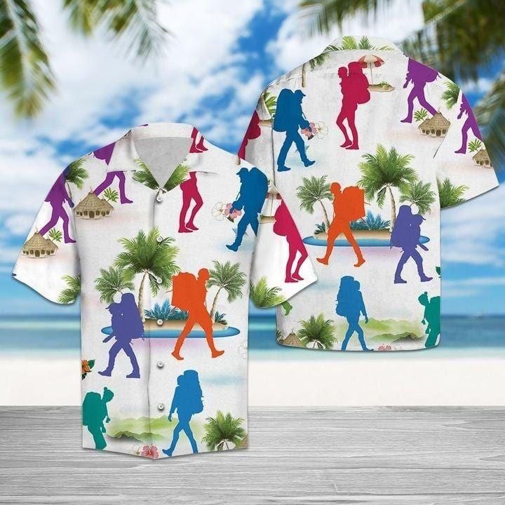 Hiking Lover Tropical Summer Aloha Hawaiian Shirt Colorful Short Sleeve Summer Beach Casual Shirt For Men And Women