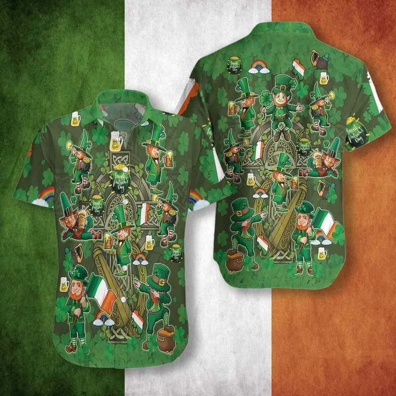 Irish Saint Patricks Day Aloha Hawaiian Shirt Colorful Short Sleeve Summer Beach Casual Shirt For Men And Women