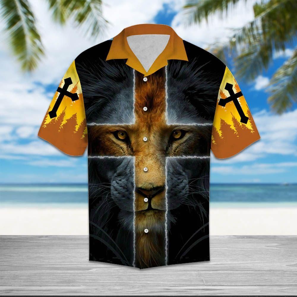 Jesus Is My God Black Orange Aloha Hawaiian Shirt Colorful Short Sleeve Summer Beach Casual Shirt For Men And Women