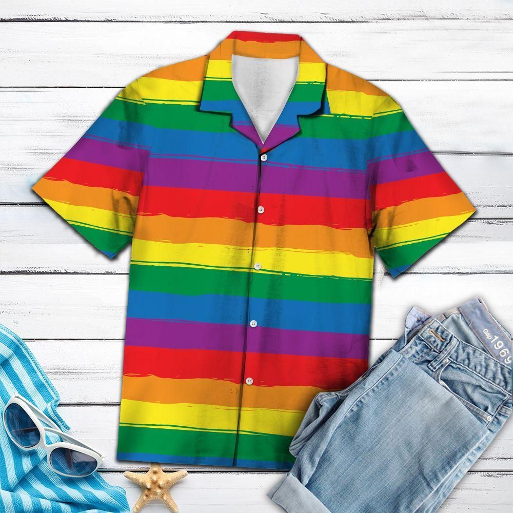 Lgbt Pride Aloha Hawaiian Shirt Colorful Short Sleeve Summer Beach Casual Shirt For Men And Women
