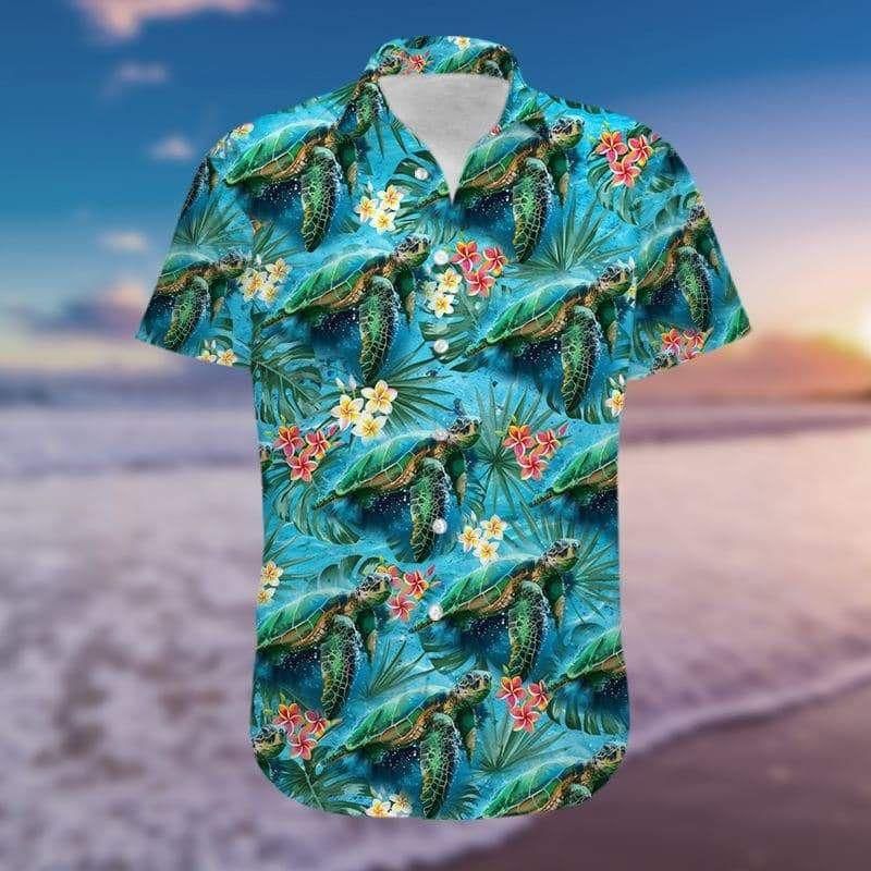 Ocean Turtle Tropical Aloha Hawaiian Shirt Colorful Short Sleeve Summer Beach Casual Shirt For Men And Women