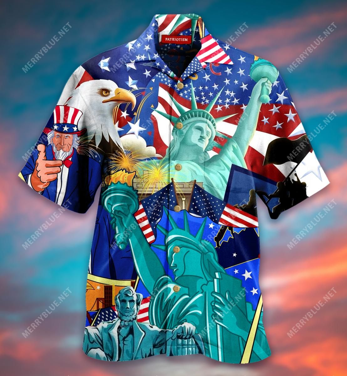 Patriotism Is Voluntary Aloha Hawaiian Shirt Colorful Short Sleeve Summer Beach Casual Shirt For Men And Women