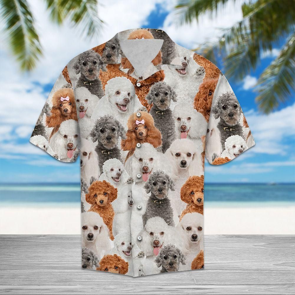 Poodle Aloha Hawaiian Shirt Colorful Short Sleeve Summer Beach Casual Shirt For Men And Women