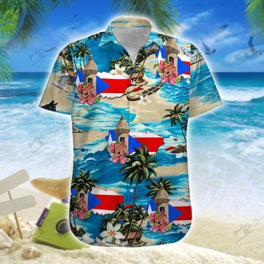Puerto Rico Frog Map Aloha Hawaiian Shirt Colorful Short Sleeve Summer Beach Casual Shirt For Men And Women