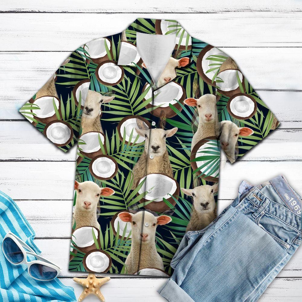 Sheep Coconut Tropical Aloha Hawaiian Shirt Colorful Short Sleeve Summer Beach Casual Shirt For Men And Women