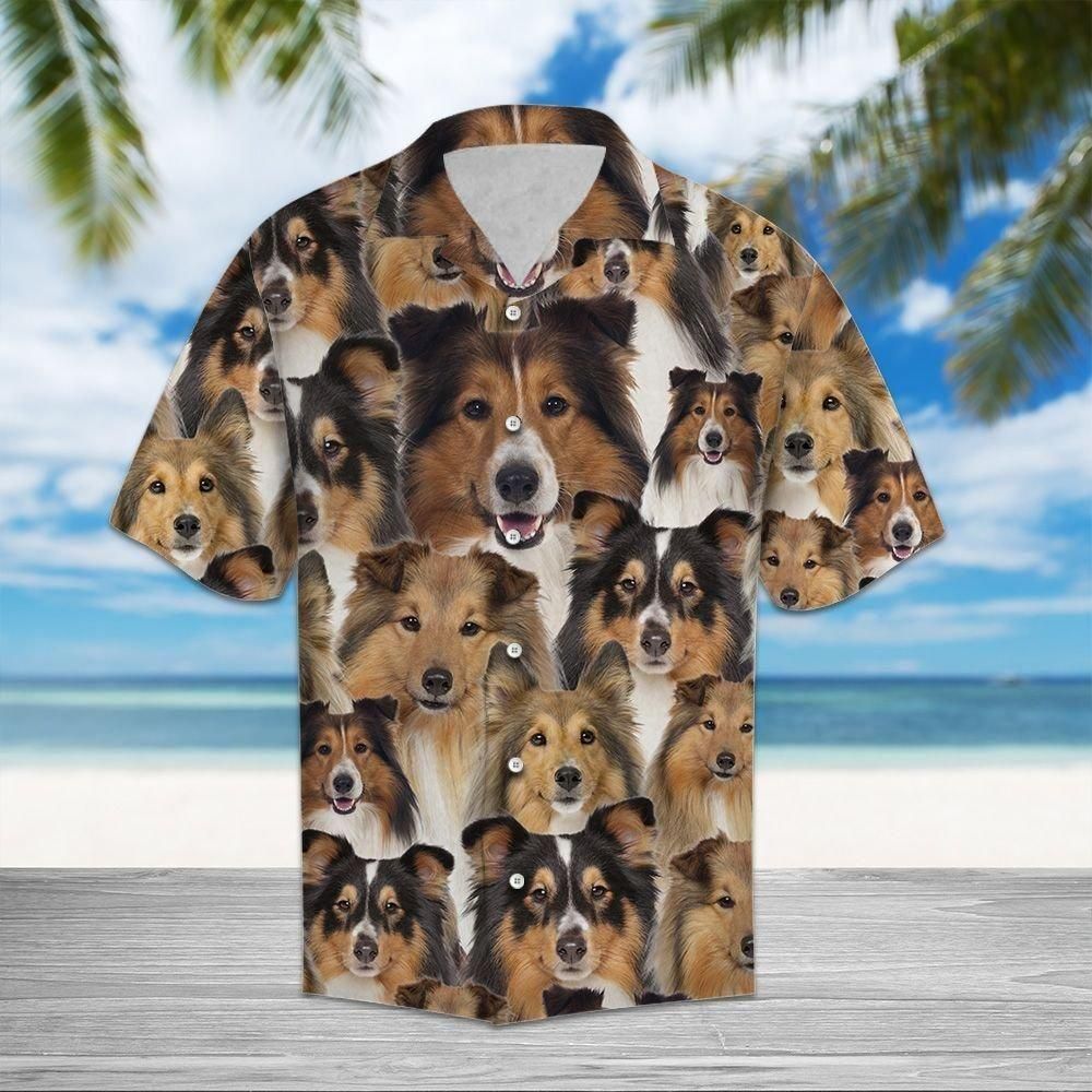 Shetland Sheepdog Awesome Aloha Hawaiian Shirt Colorful Short Sleeve Summer Beach Casual Shirt For Men And Women