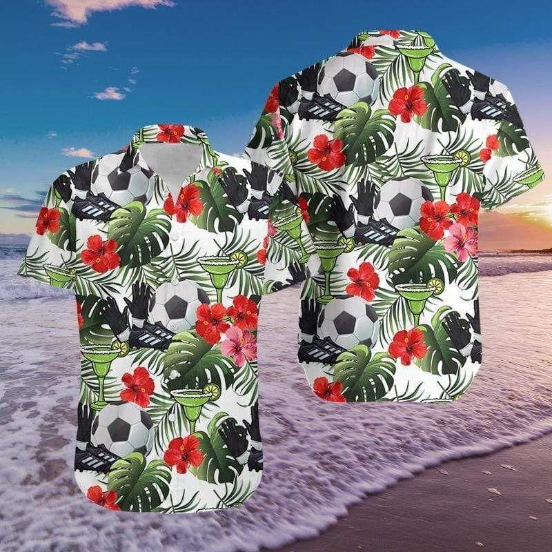 Soccer And Margarita Aloha Hawaiian Shirt Colorful Short Sleeve Summer Beach Casual Shirt For Men And Women