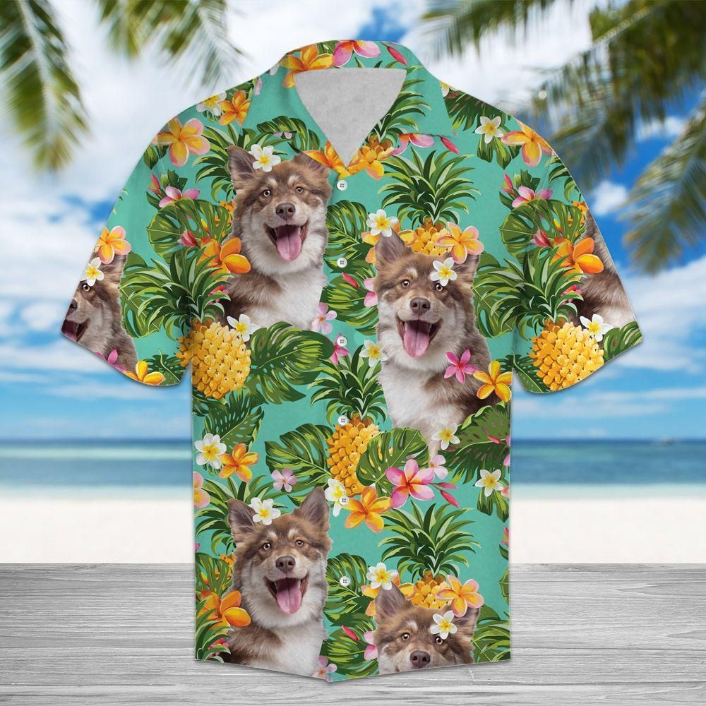 Tropical Pineapple Finnish Lapphund Aloha Hawaiian Shirt Colorful Short Sleeve Summer Beach Casual Shirt For Men And Women