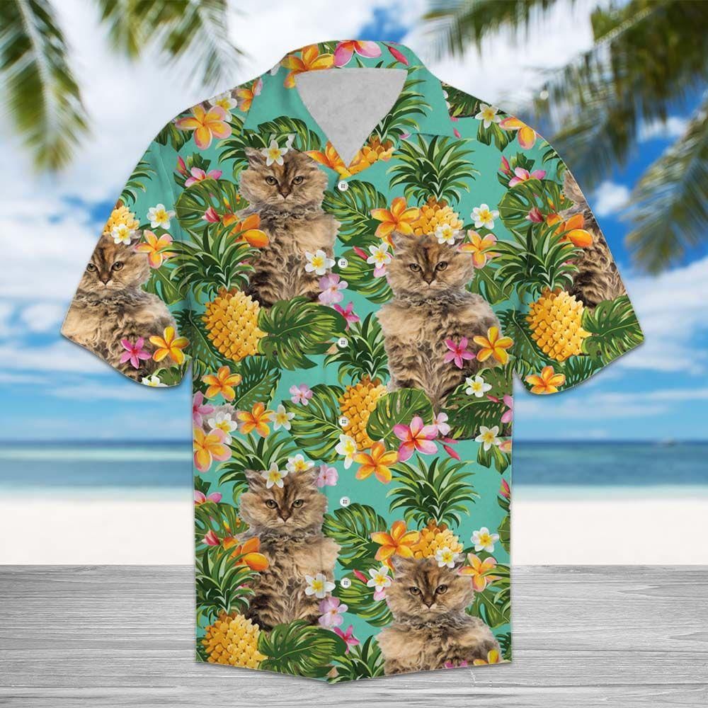 Tropical Pineapple Selkirk Rex Aloha Hawaiian Shirt Colorful Short Sleeve Summer Beach Casual Shirt For Men And Women
