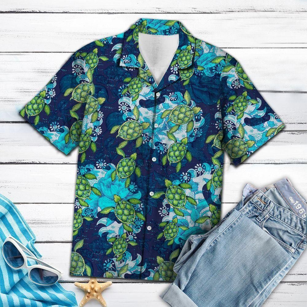 Turtle Flower Mandala Aloha Hawaiian Shirt Colorful Short Sleeve Summer Beach Casual Shirt For Men And Women