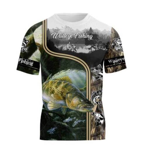 Big Men'S T-Shirt Walleye Fishing Tee Plus Size Big Tall 4X 5X 6X 7X 10X  Custom Printed Tee Shirt men cotton tshirt new man - AliExpress