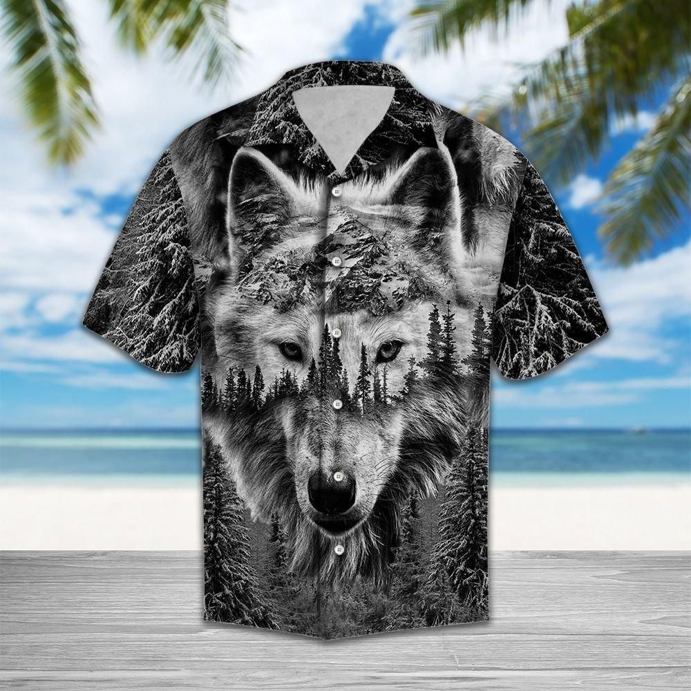 Wild Wolf Aloha Hawaiian Shirt Colorful Short Sleeve Summer Beach Casual Shirt For Men And Women
