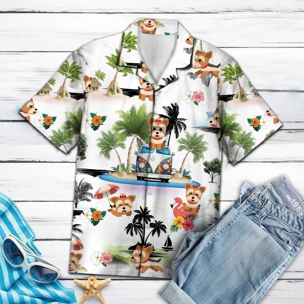 Yorkshire Terrier Vacation Aloha Hawaiian Shirt Colorful Short Sleeve Summer Beach Casual Shirt For Men And Women