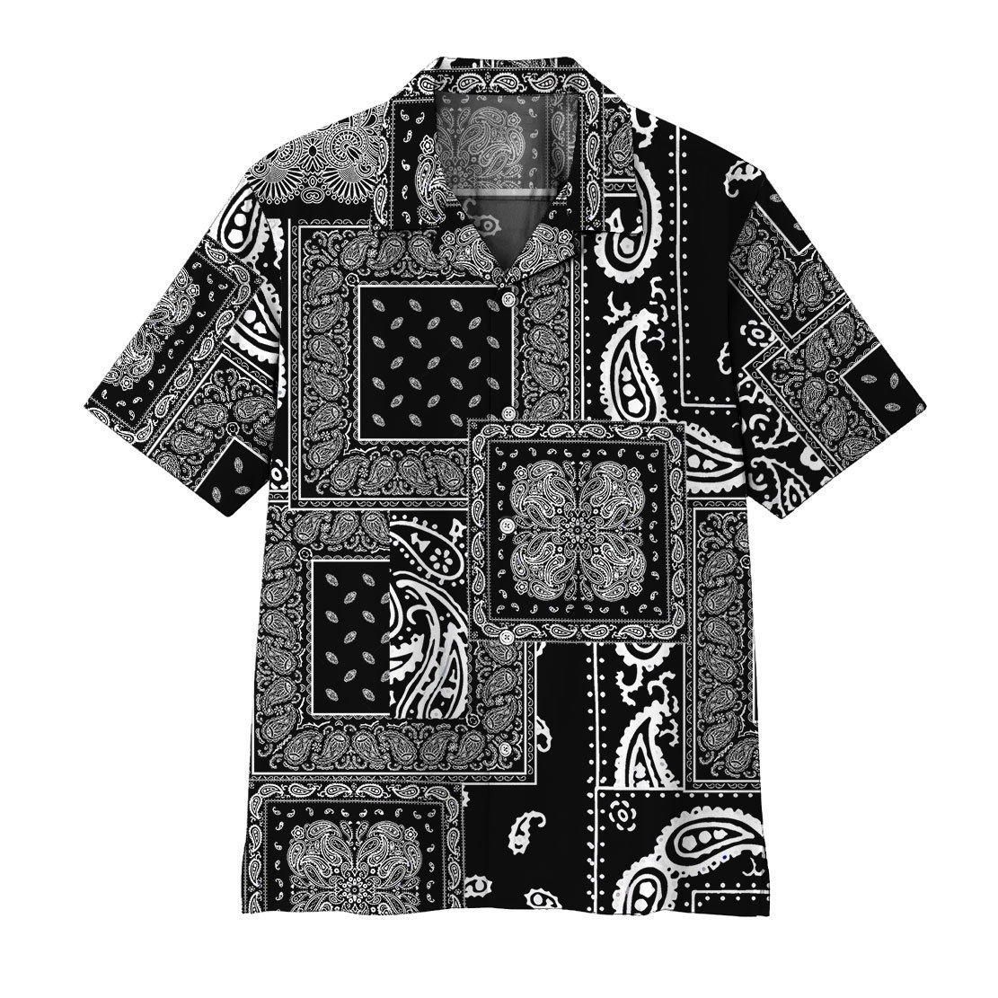 3D Black Multiple Paisley Bandanas Aloha Hawaiian Shirt Colorful Short Sleeve Summer Beach Casual Shirt For Men And Women
