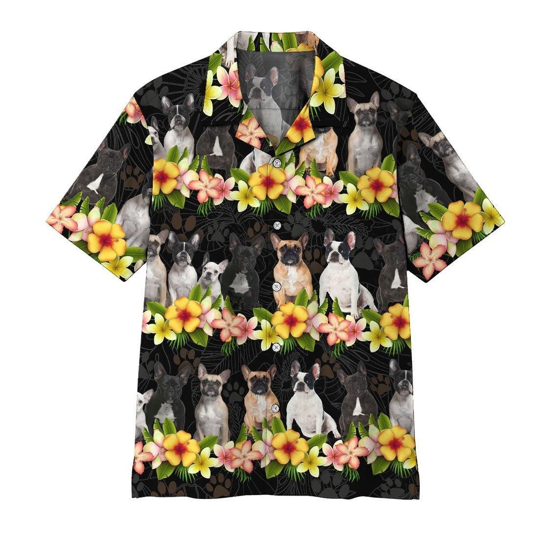 3D French Bulldog Aloha Hawaiian Shirt Colorful Short Sleeve Summer Beach Casual Shirt For Men And Women