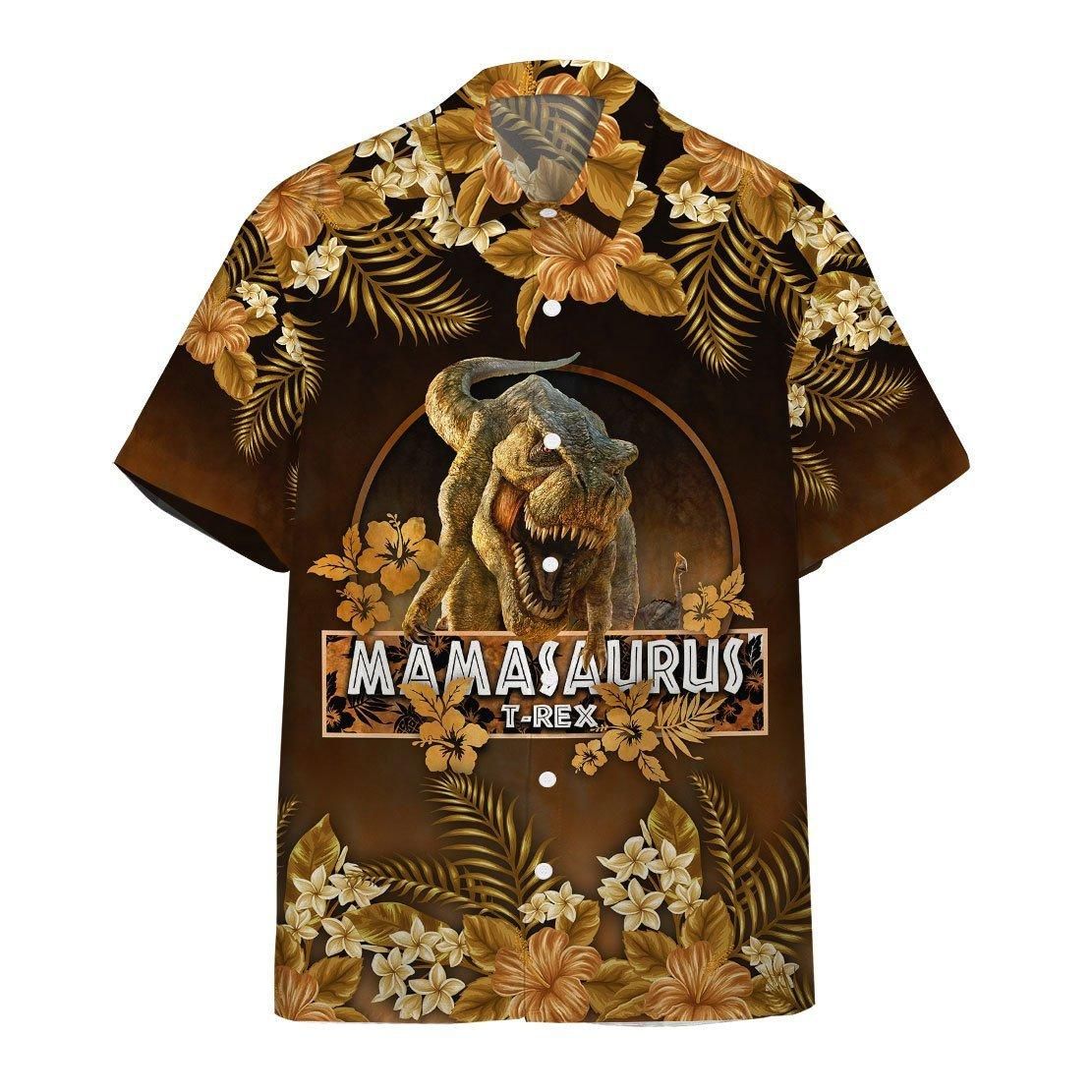 3D Mamasaurus T-Rex Dinosaur Mother Day Aloha Hawaiian Shirt Colorful Short Sleeve Summer Beach Casual Shirt For Men And Women